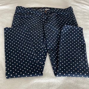 EUC J Crew Polka Dots Toothpick Jeans